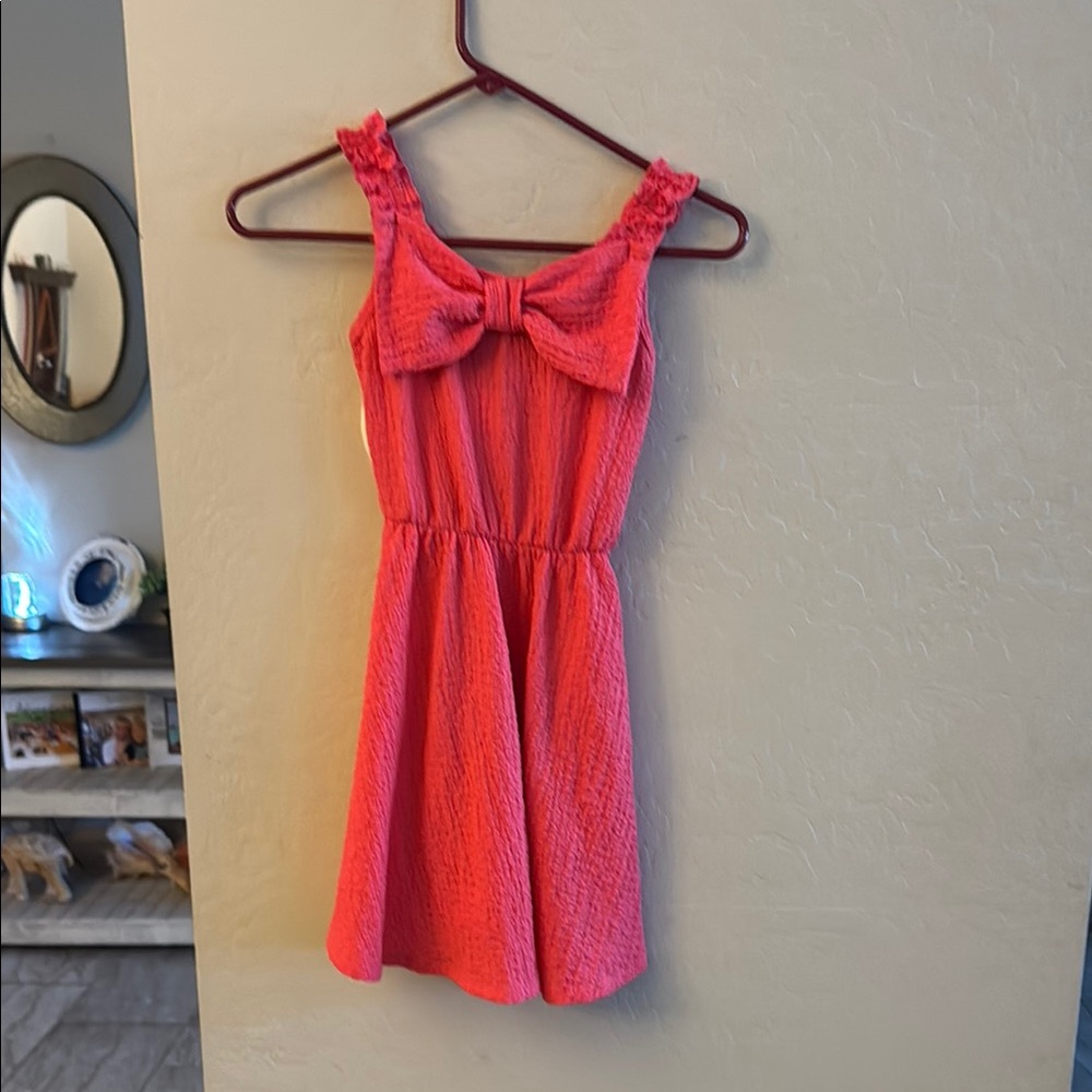 Pink Sleeveless Kids Dress with Bow